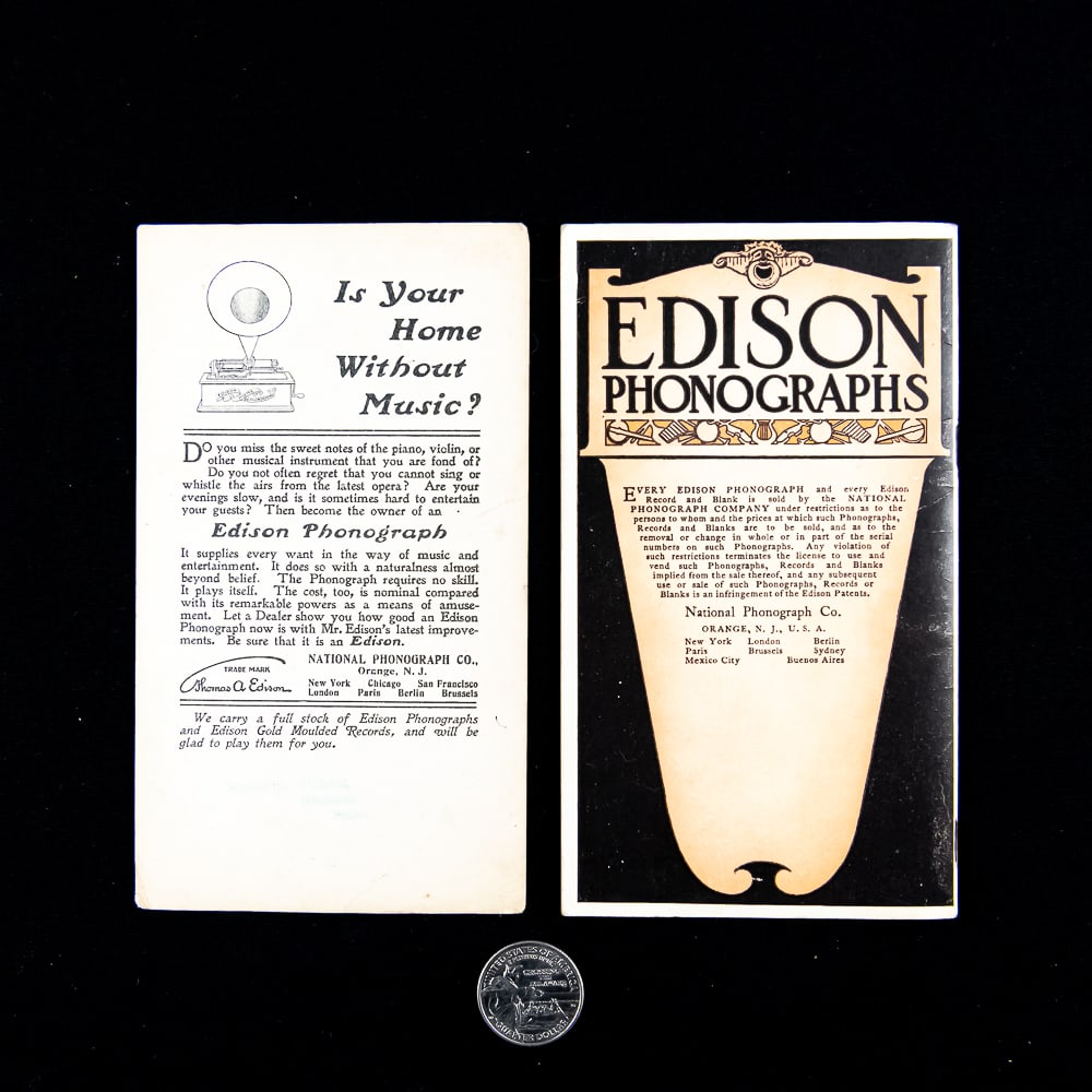 Edison Phonograph Ad Pair - 2