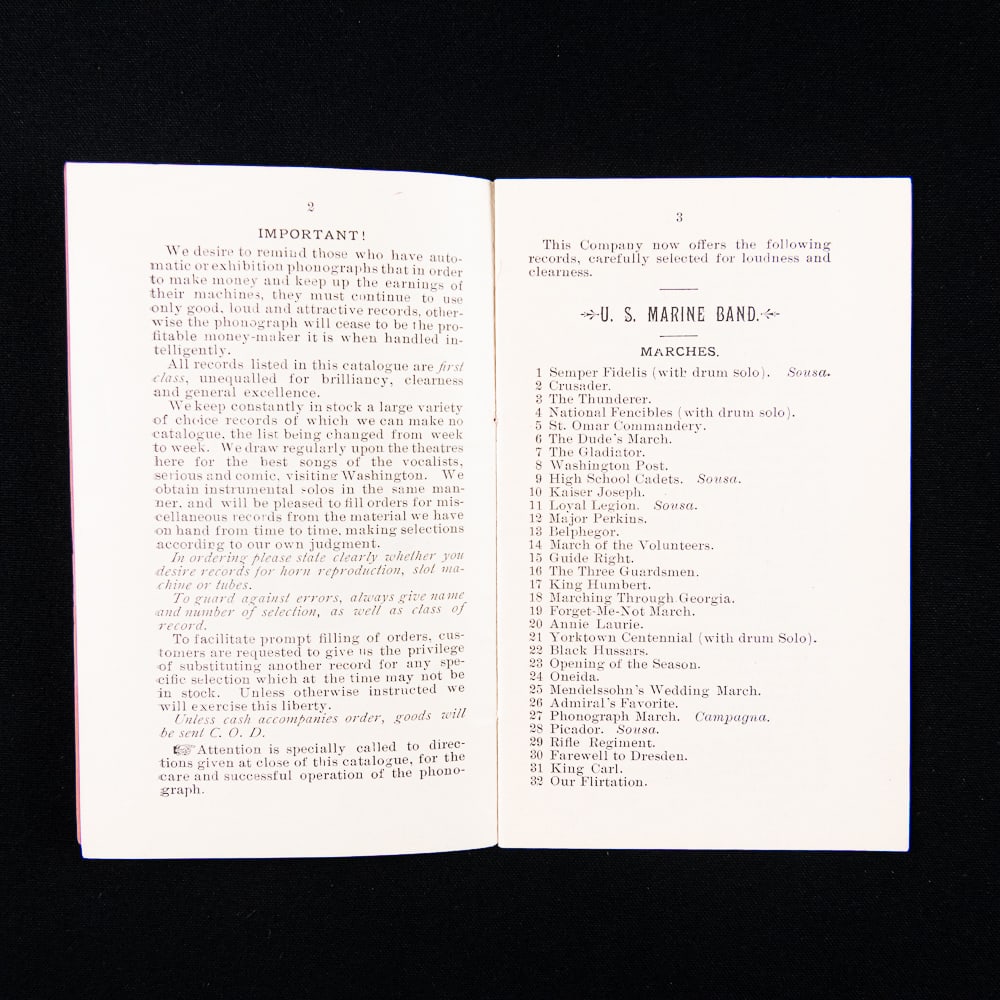 1892 Columbia Record Catalog - 2