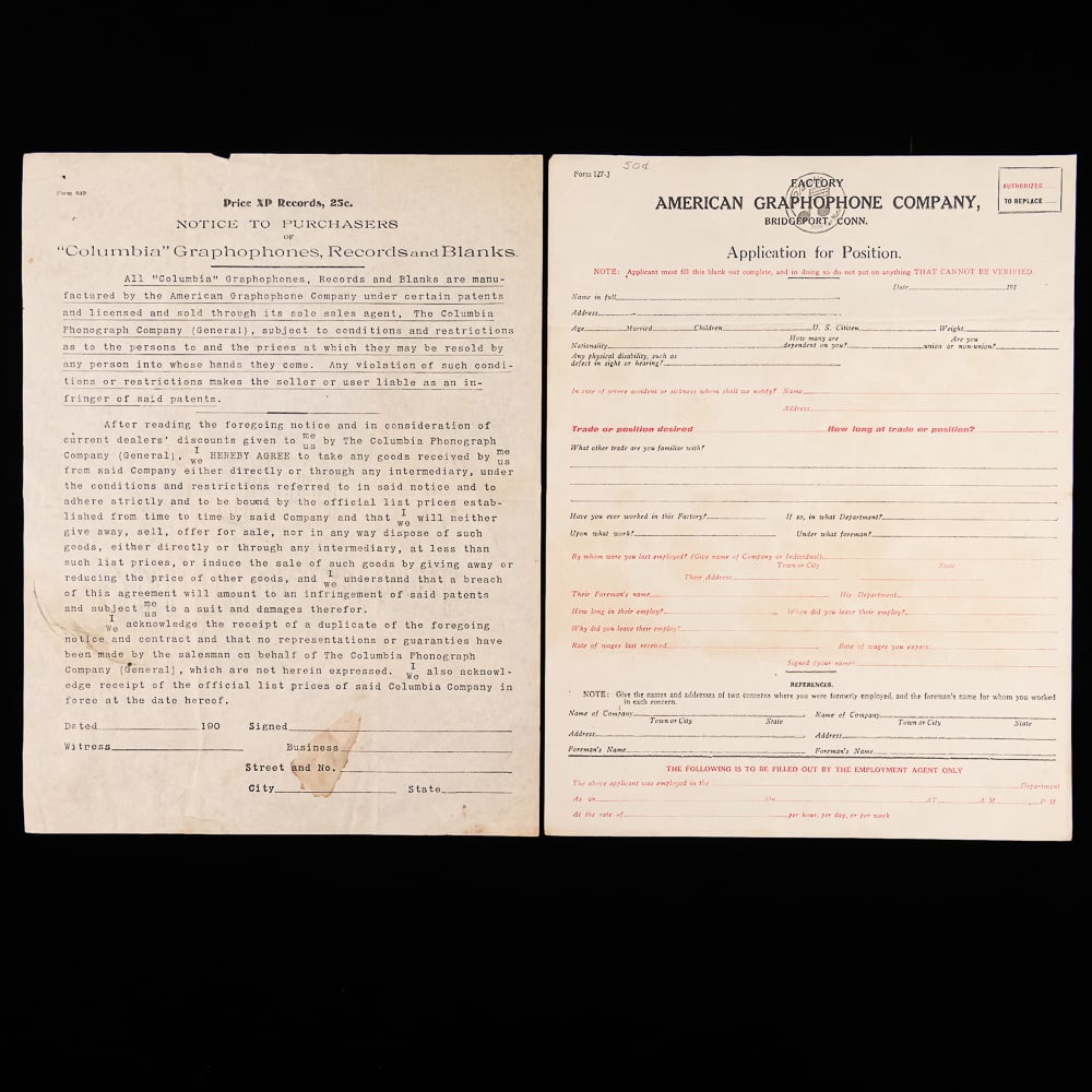 Columbia Graphophone Paper Ephemera Docs (1 of 5)