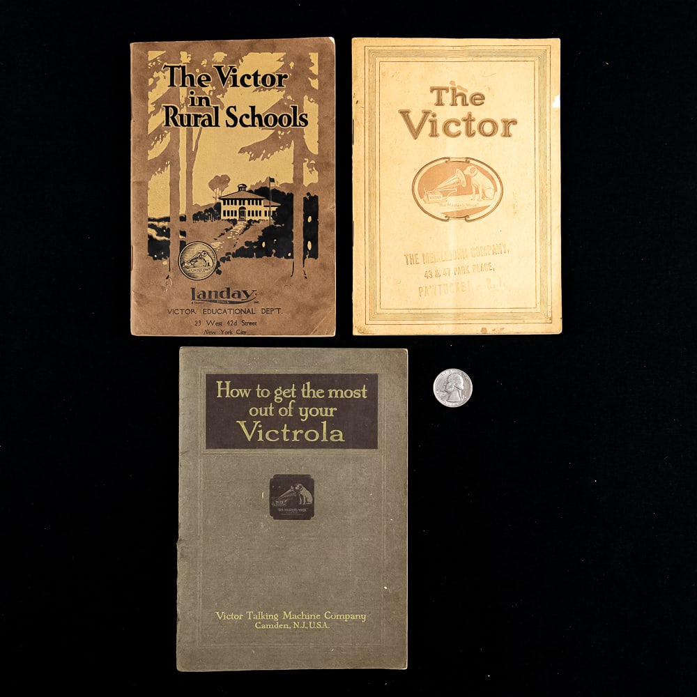 Victor & Victrola Booklets (3): This is an excellent trio of early 20th-century paper ephemera items published by the Victor Talking Machine Company out of Camden, New Jersey, showcasing the brand's legendary marketing reach into