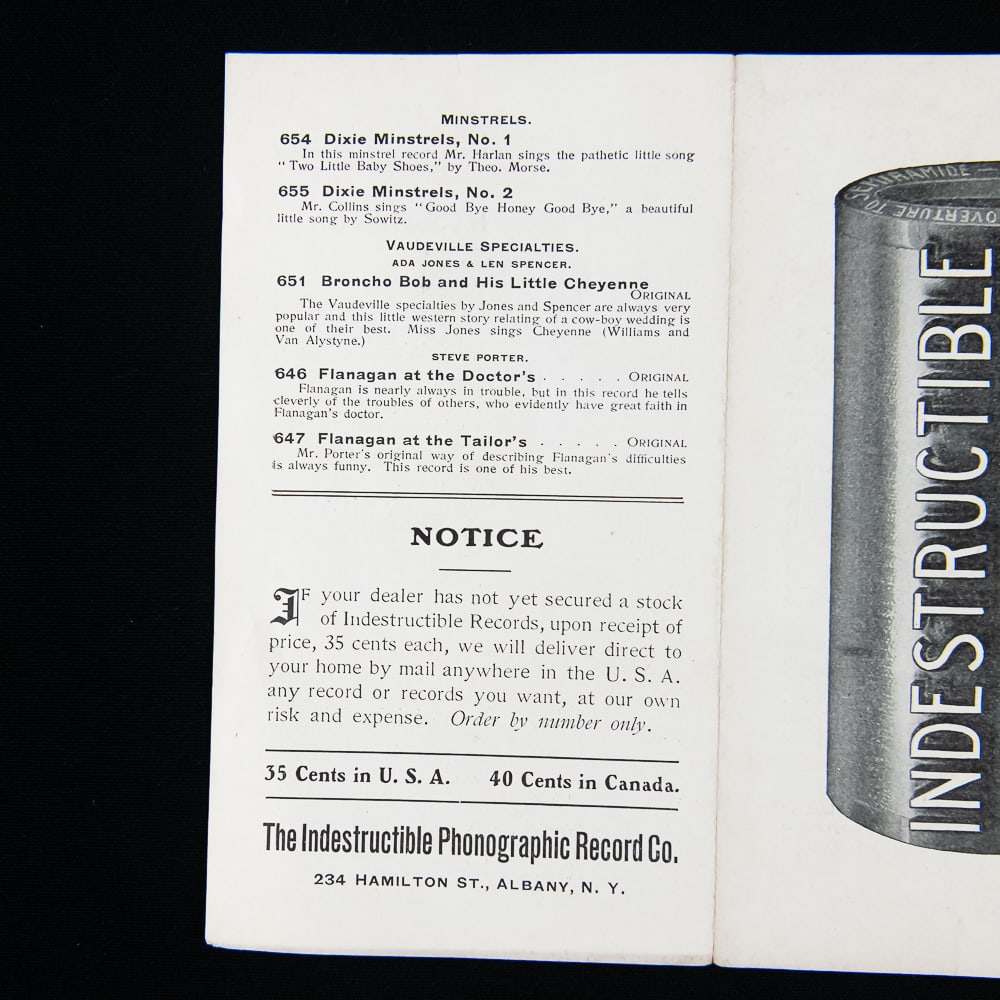 1907 Indestructible Records Flyer - 4