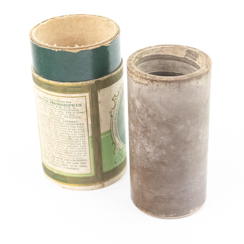 Brown Wax Cylinder: Brow wax cylinder. Unknown subject matter, In stable condition with no cracks or breaks. Typical surface mold. H 4.5", W 2.5", D 2.5". Please see photos for condition. From the Allen Koenigsberg