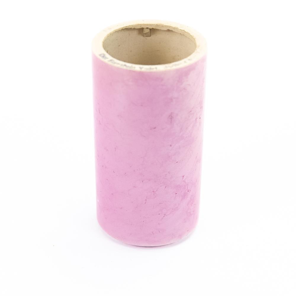 Pink Lambert Cylinder Record # 414: # 414 Der Eisenbein Yodel - Baritone. Marbled pink color. Barely fits on mandrel. No box. From the Allen Koenigsberg collection.