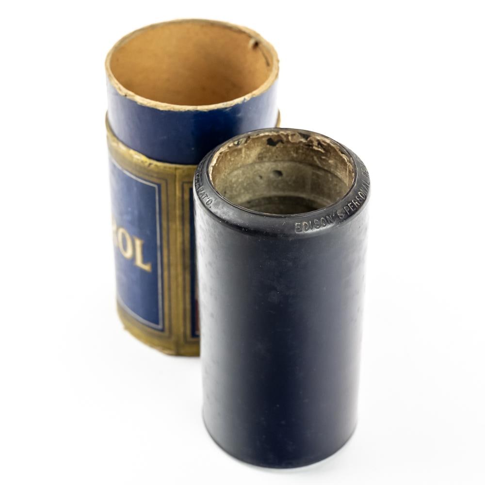 Edison's Personal Remarks Cylinder Record: Edison's Personal Remarks for the Ediphone (1917) This record was an internal commercial promotion. The Ediphone was Edison’s brand of office dictation machine which recorded voice onto wax cyli