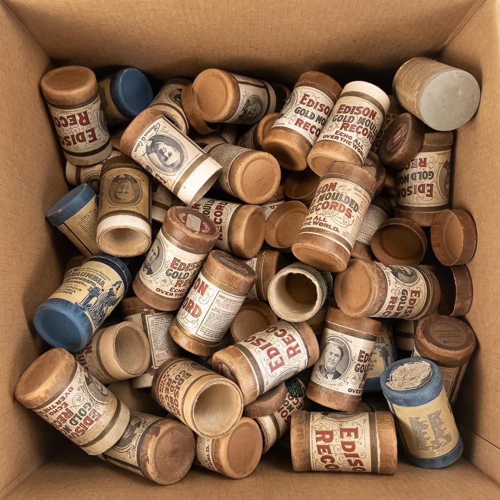 Large Lot of Empty Cylinder Record Boxes (1 of 5)