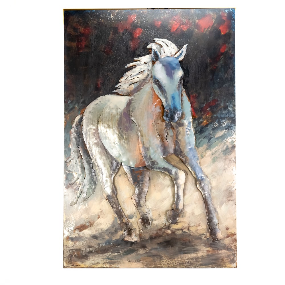 White Stallion 3D Metal Wall Art (1 of 9)