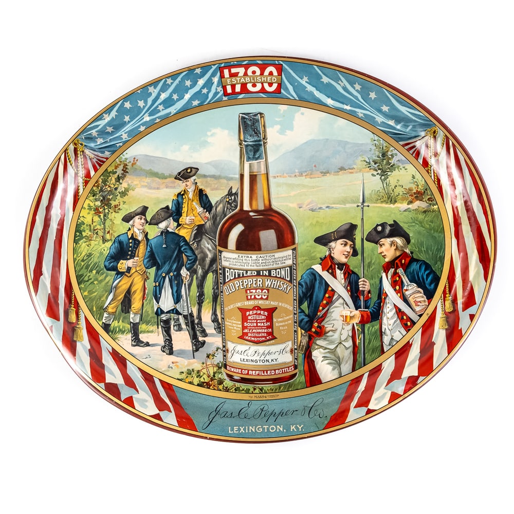 Authentic Old Pepper Whiskey Advertising Tray (1 of 11)