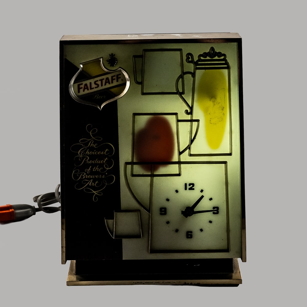 Vintage Falstaff Beer Lighted Motion Clock - 2