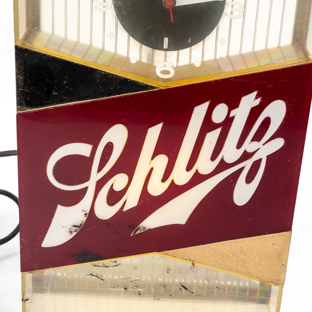Vintage Schlitz Beer Lighted Clock Sign - 4