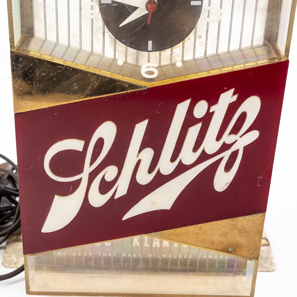 Vintage Schlitz Beer Lighted Clock Sign - 4