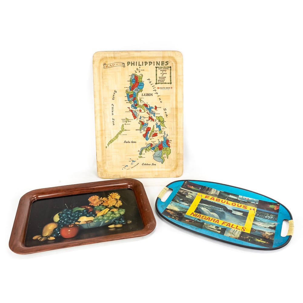 (3) Vintage Serving/TV Lap Trays (1 of 7)