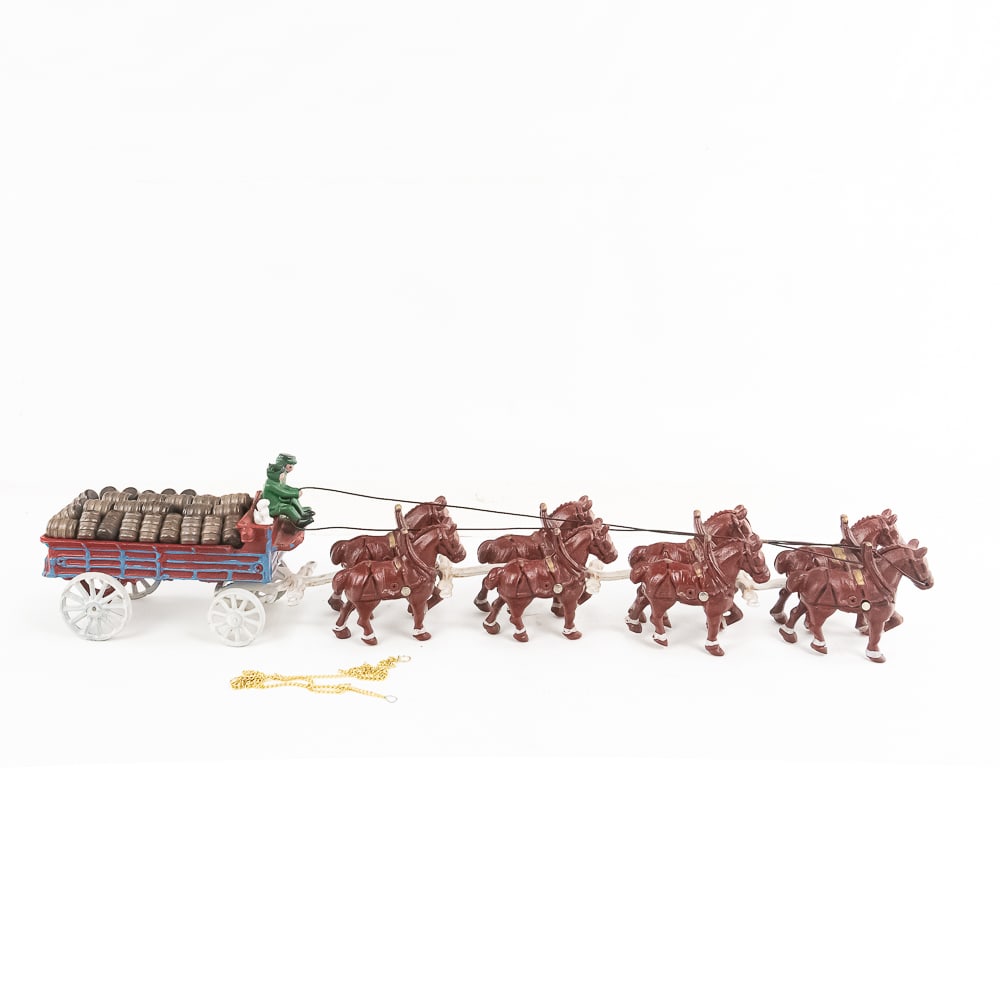 Cast Iron Toy Horse Drawn Beer Wagon (1 of 17)