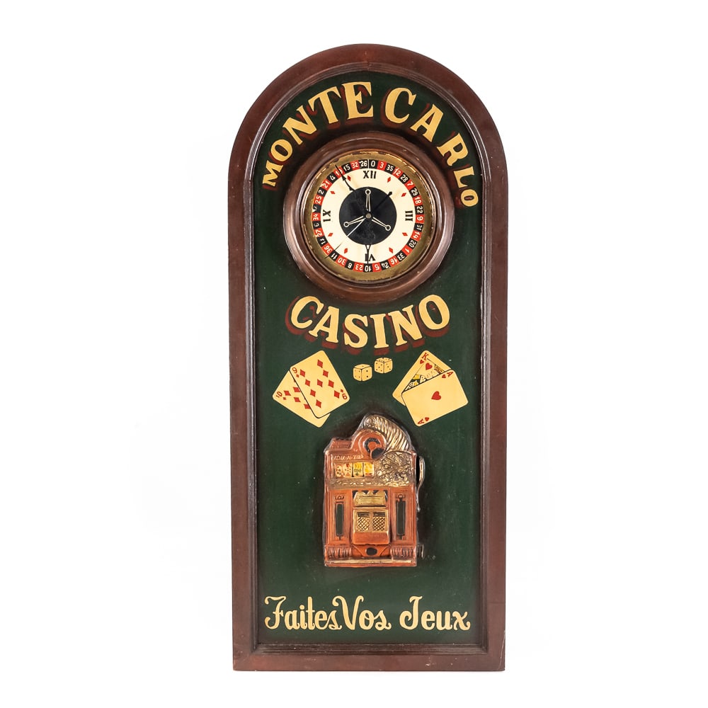 Vintage Monte Carlo Casino 3D Wall Clock Sign (1 of 7)