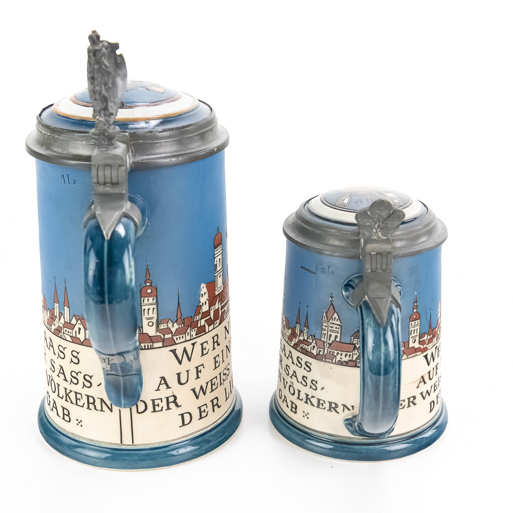 2 Antique Mettlach German Steins - 7