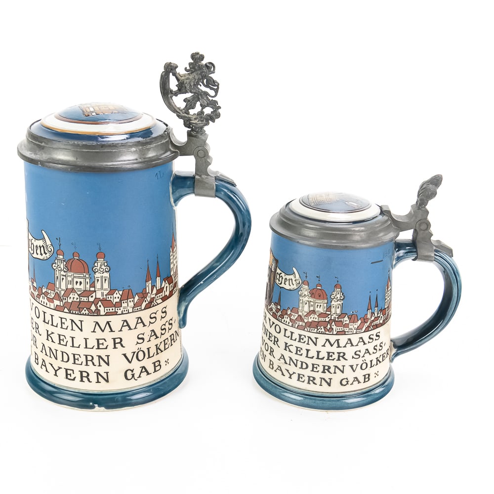 2 Antique Mettlach German Steins - 8