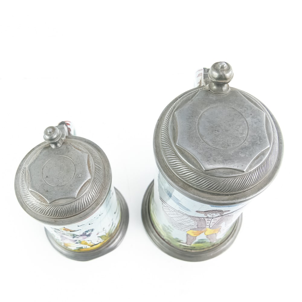 2 Rare German Faience Beer Steins - 2
