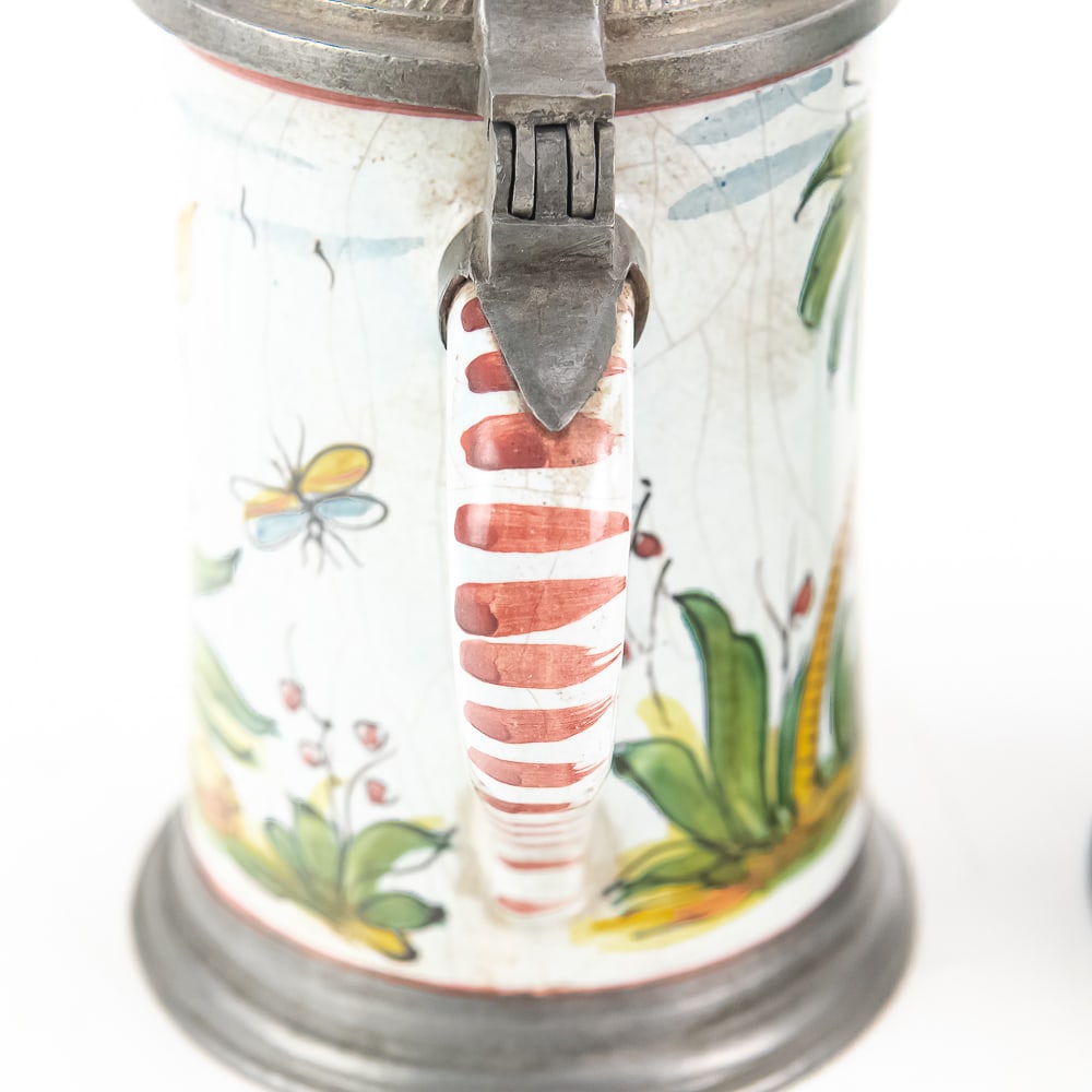 2 Rare German Faience Beer Steins - 9