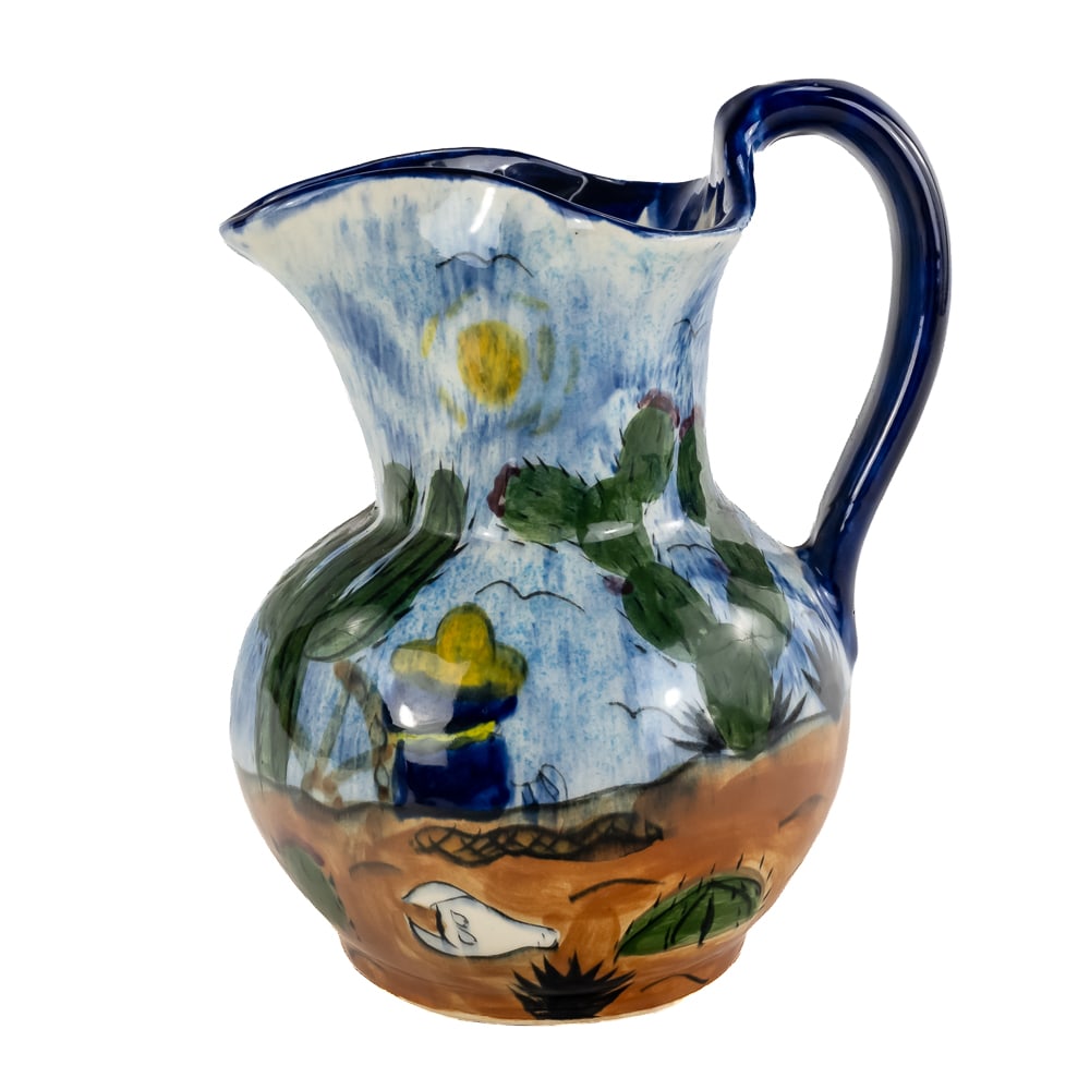 (2) Modern Decorative Stoneware/Ceramic Pitchers - 2