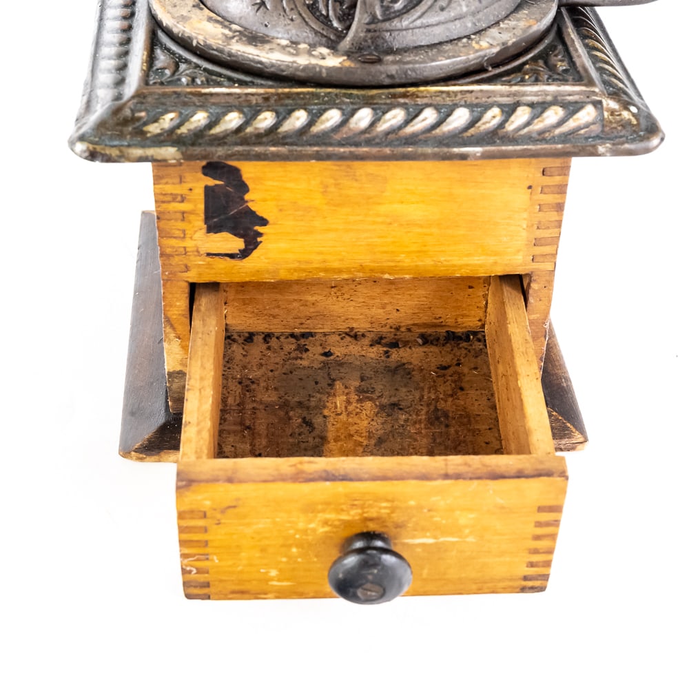 Antique Box-Style Manual Coffee Grinder - 2