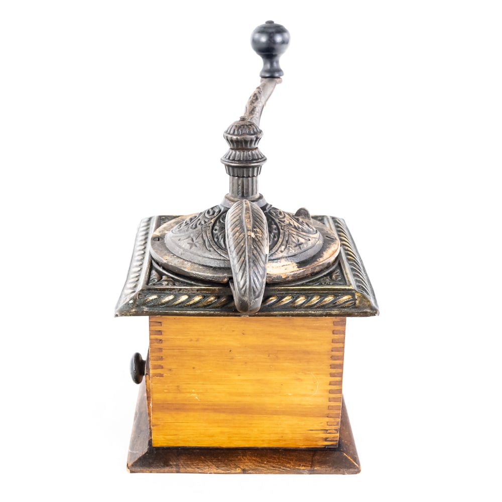 Antique Box-Style Manual Coffee Grinder - 3