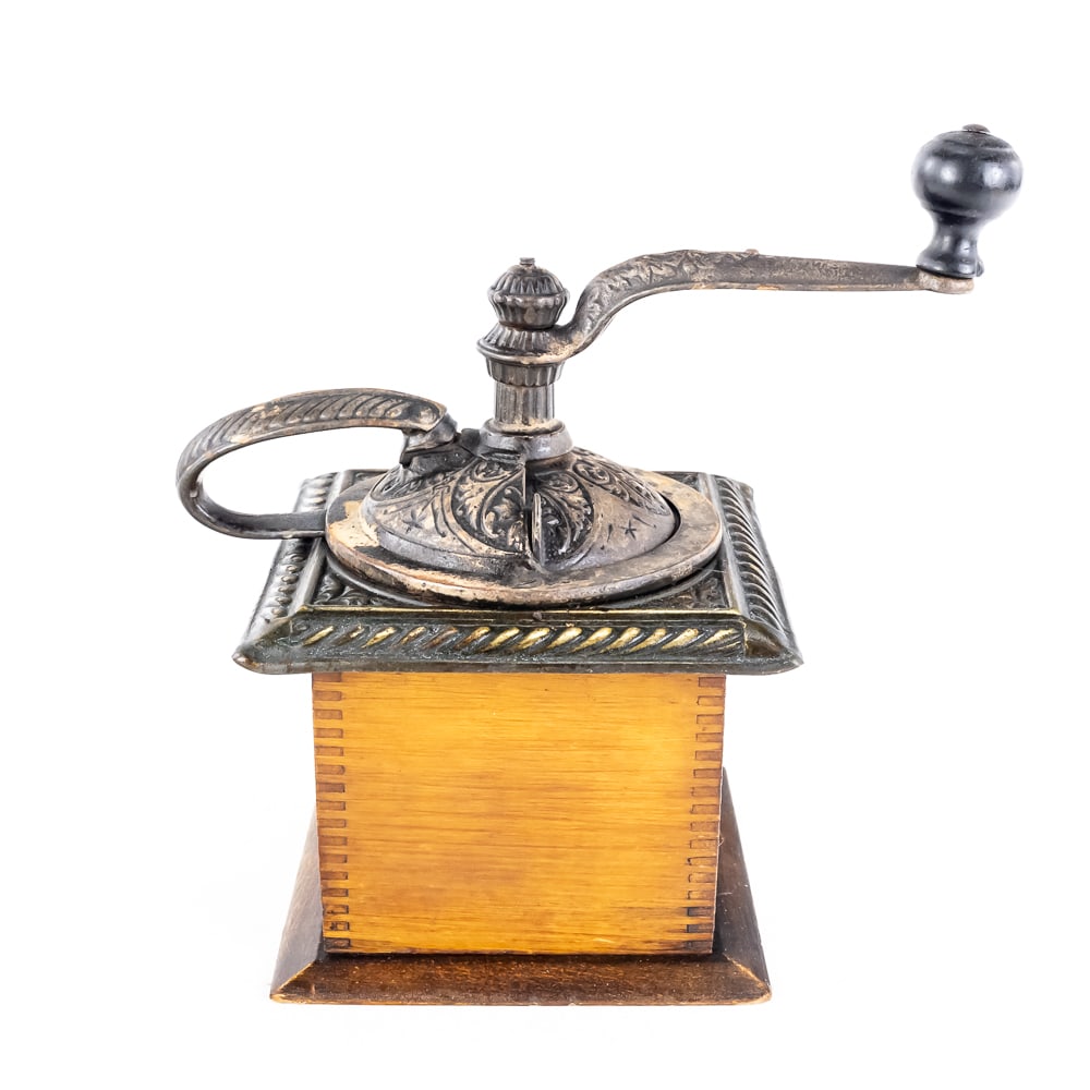 Antique Box-Style Manual Coffee Grinder - 4