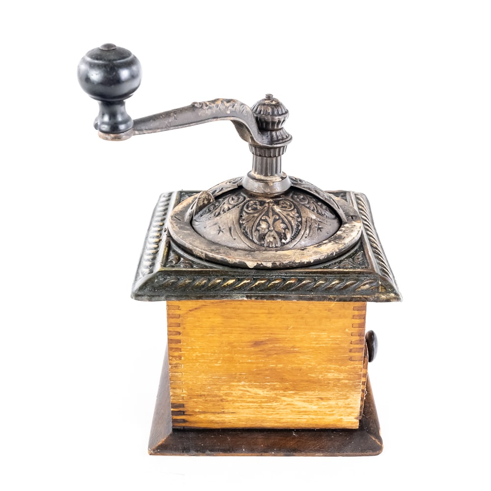 Antique Box-Style Manual Coffee Grinder - 5