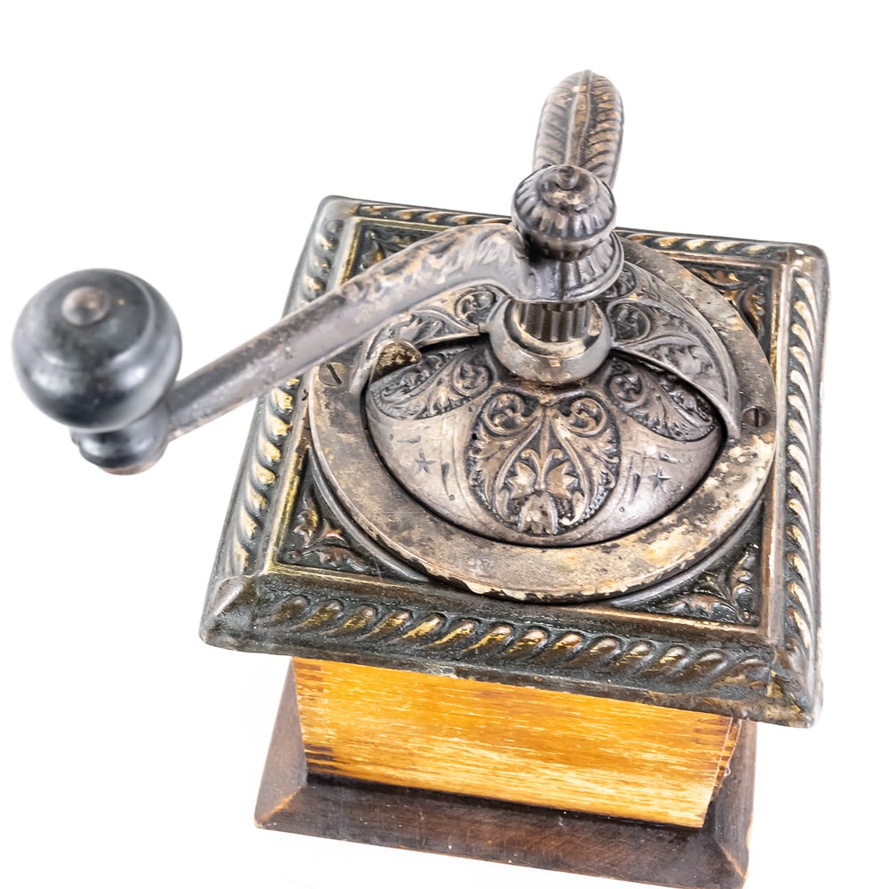 Antique Box-Style Manual Coffee Grinder - 6