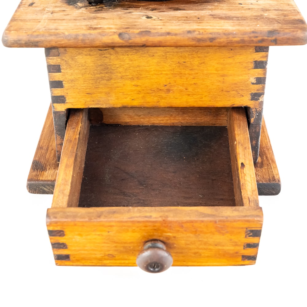 Antique Box-Style Manual Coffee Grinder - 2