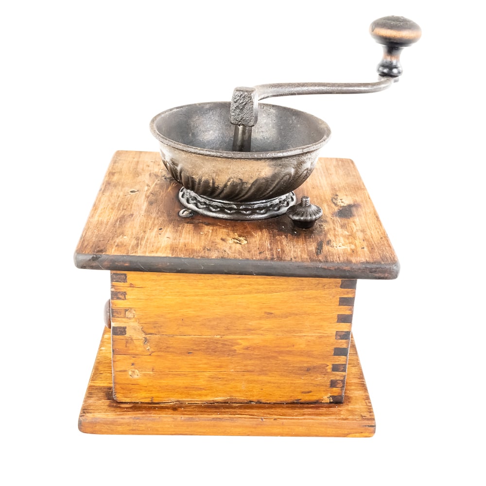 Antique Box-Style Manual Coffee Grinder - 3
