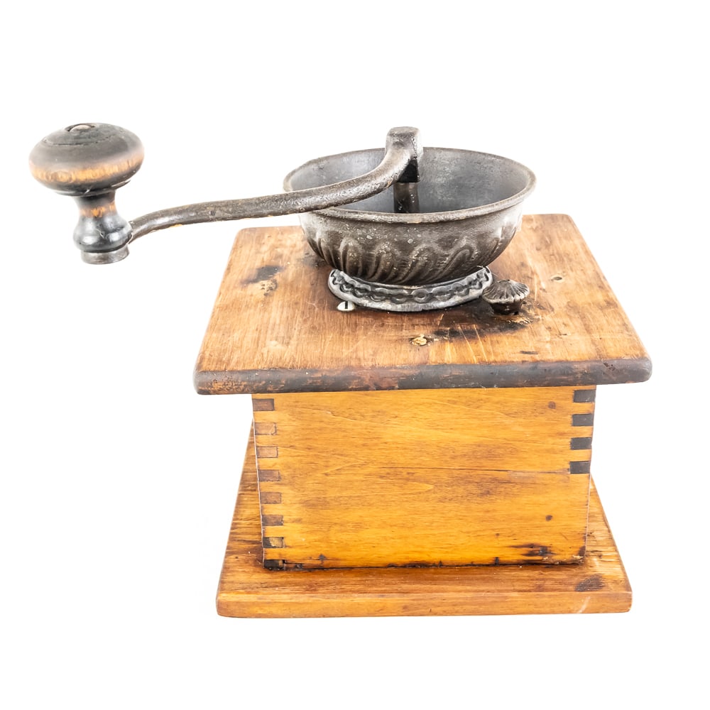 Antique Box-Style Manual Coffee Grinder - 5