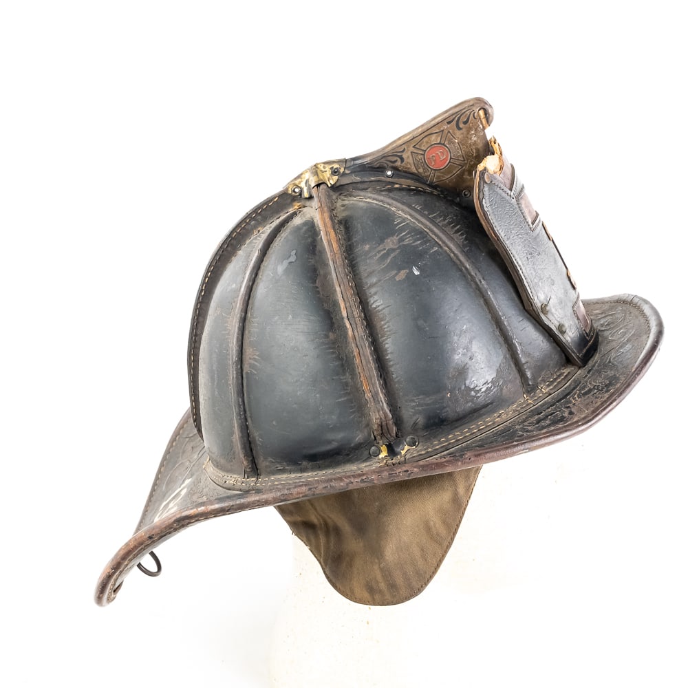 Vintage Leather Firefighter Helmet - 2