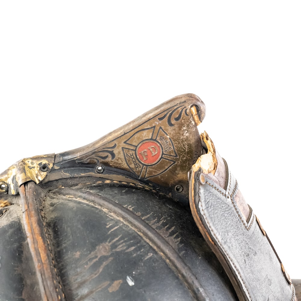 Vintage Leather Firefighter Helmet - 3