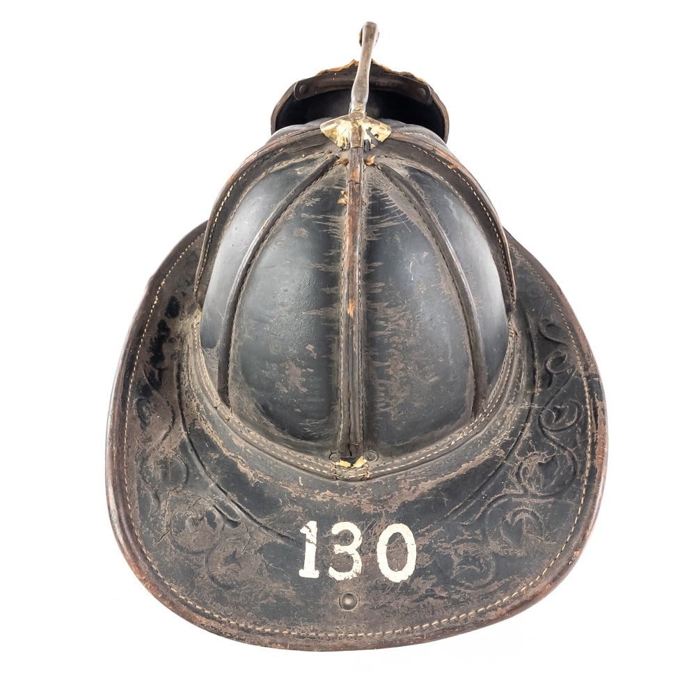 Vintage Leather Firefighter Helmet - 4