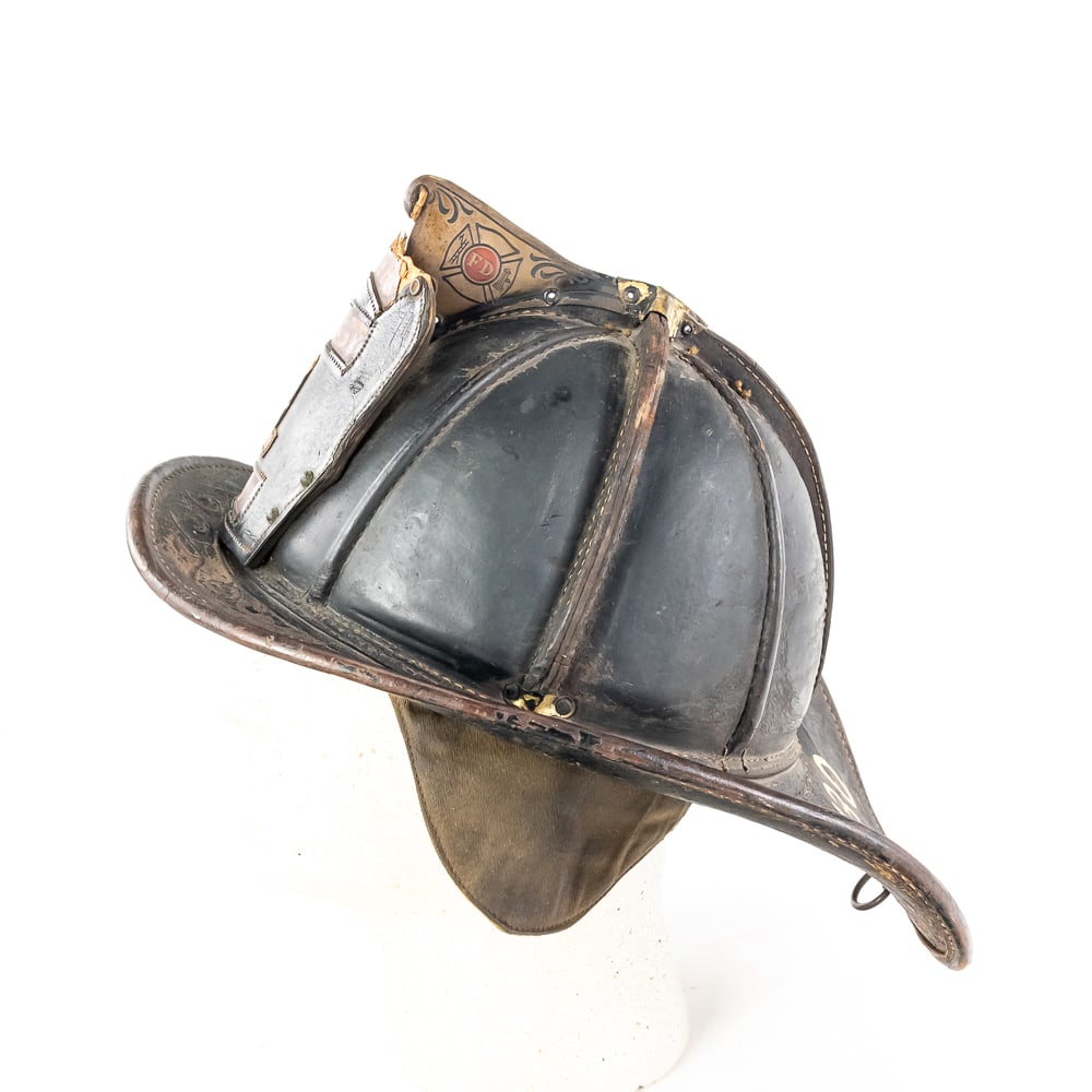 Vintage Leather Firefighter Helmet - 5