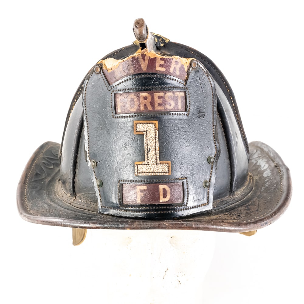 Vintage Leather Firefighter Helmet - 6