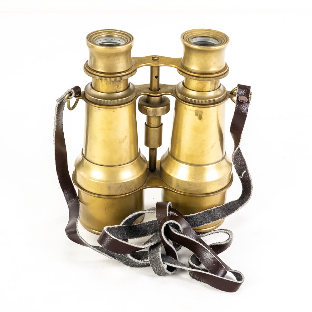 Antique-Style Solid Brass Field Binoculars - 2