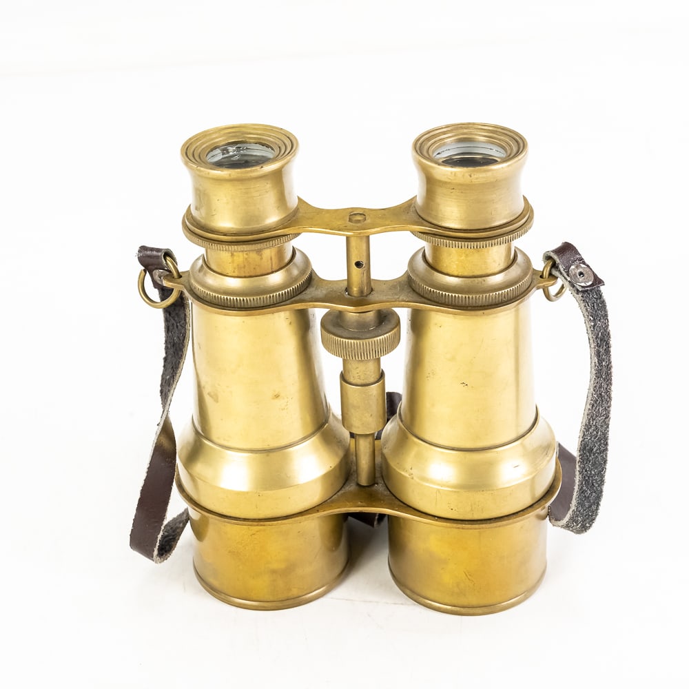 Antique-Style Solid Brass Field Binoculars - 3