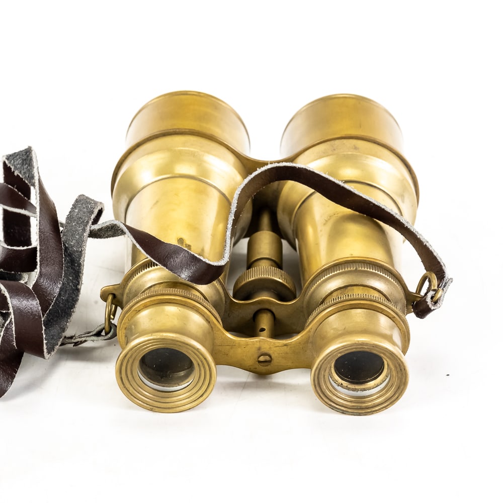 Antique-Style Solid Brass Field Binoculars - 4