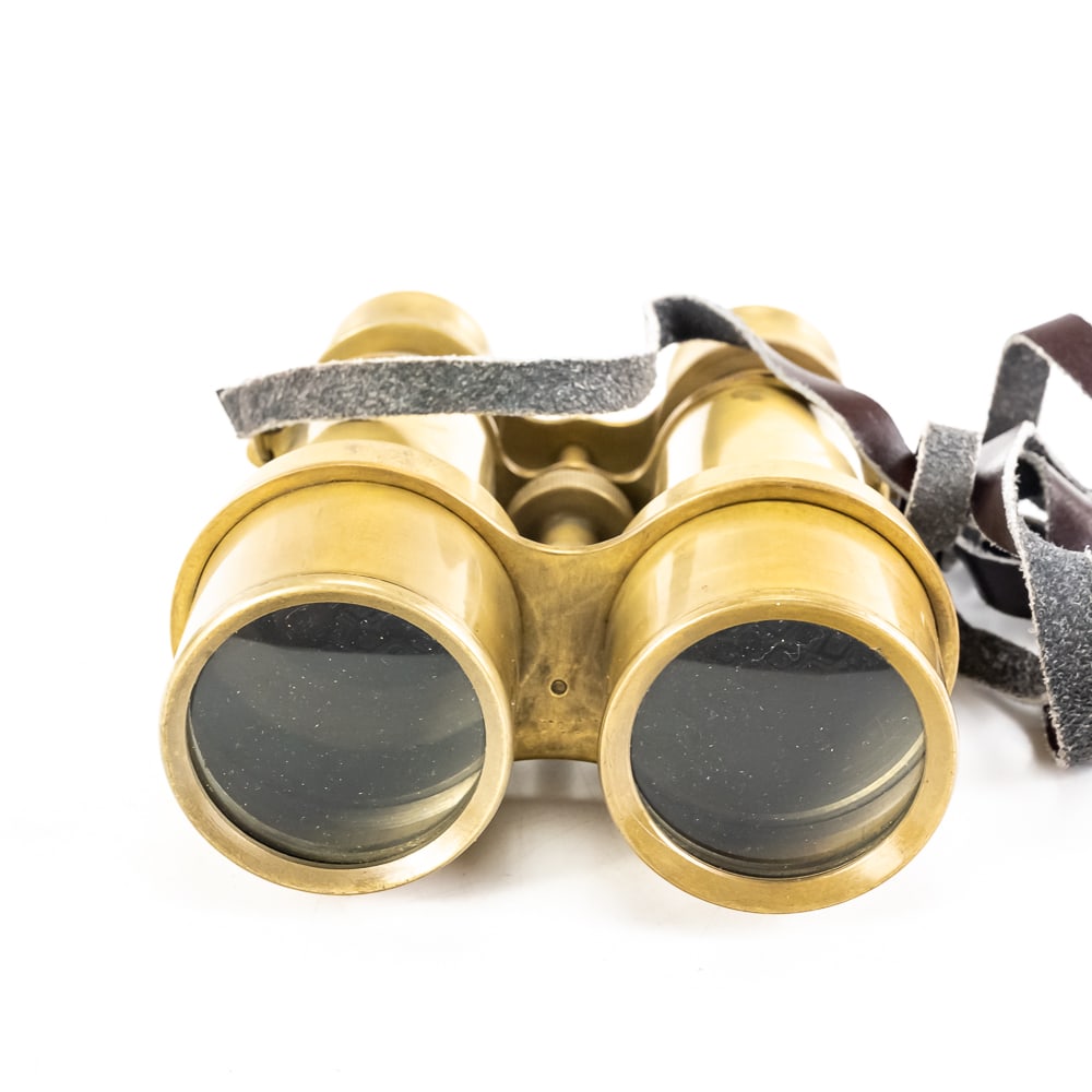 Antique-Style Solid Brass Field Binoculars - 5