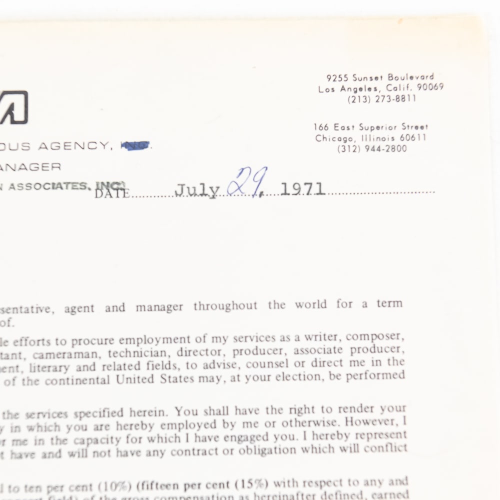 Peggy Lipton Autographed 1971 Warner Bros Contract - 4