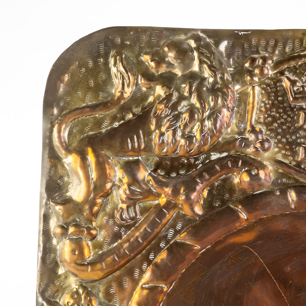 Vintage Brass Repousse Wall Candle Sconce - 2