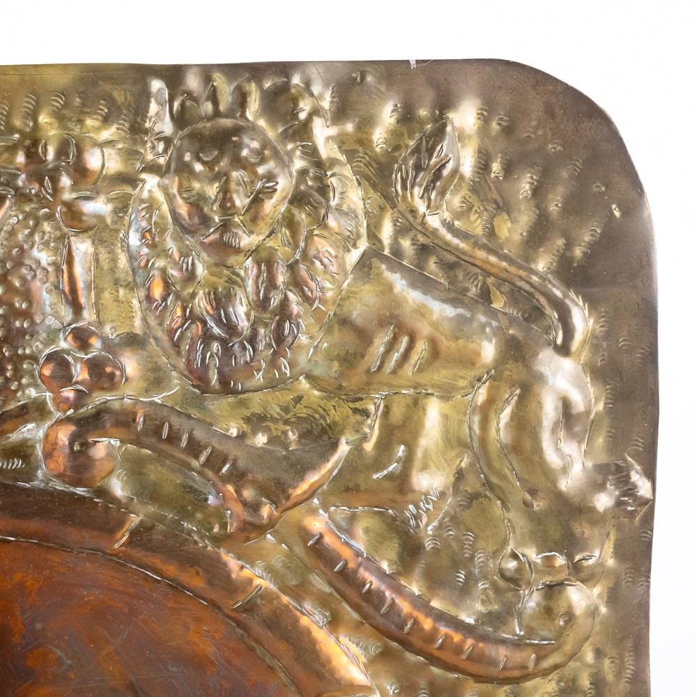 Vintage Brass Repousse Wall Candle Sconce - 4