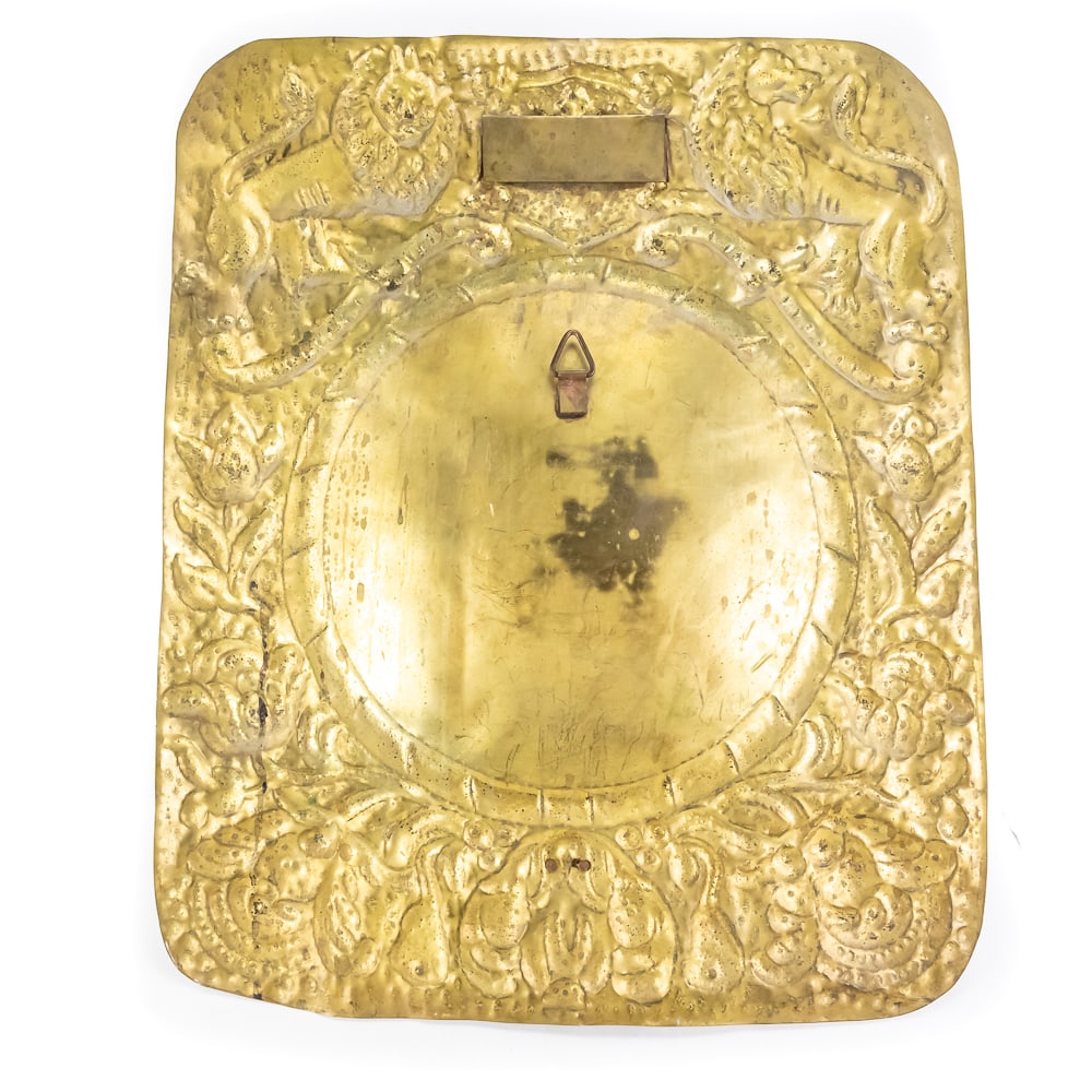 Vintage Brass Repousse Wall Candle Sconce - 7