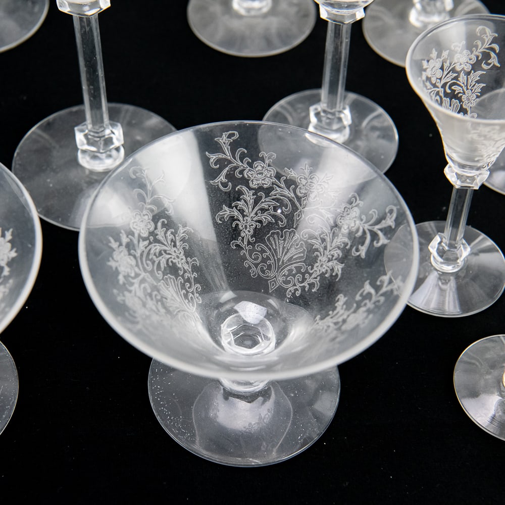 Etched Floral Crystal Stemware Collection - 2