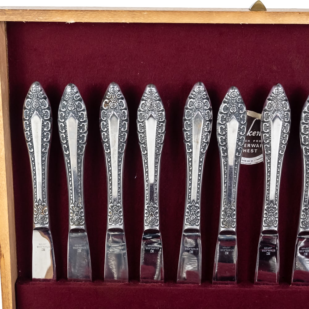Vintage Naken Box w/Stainless Flatware Set - 2