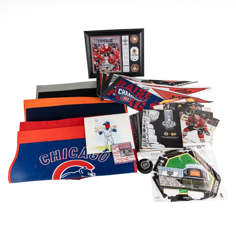Chicago Cubs Sox Blackhawks Banners & Pennants (1 of 15)