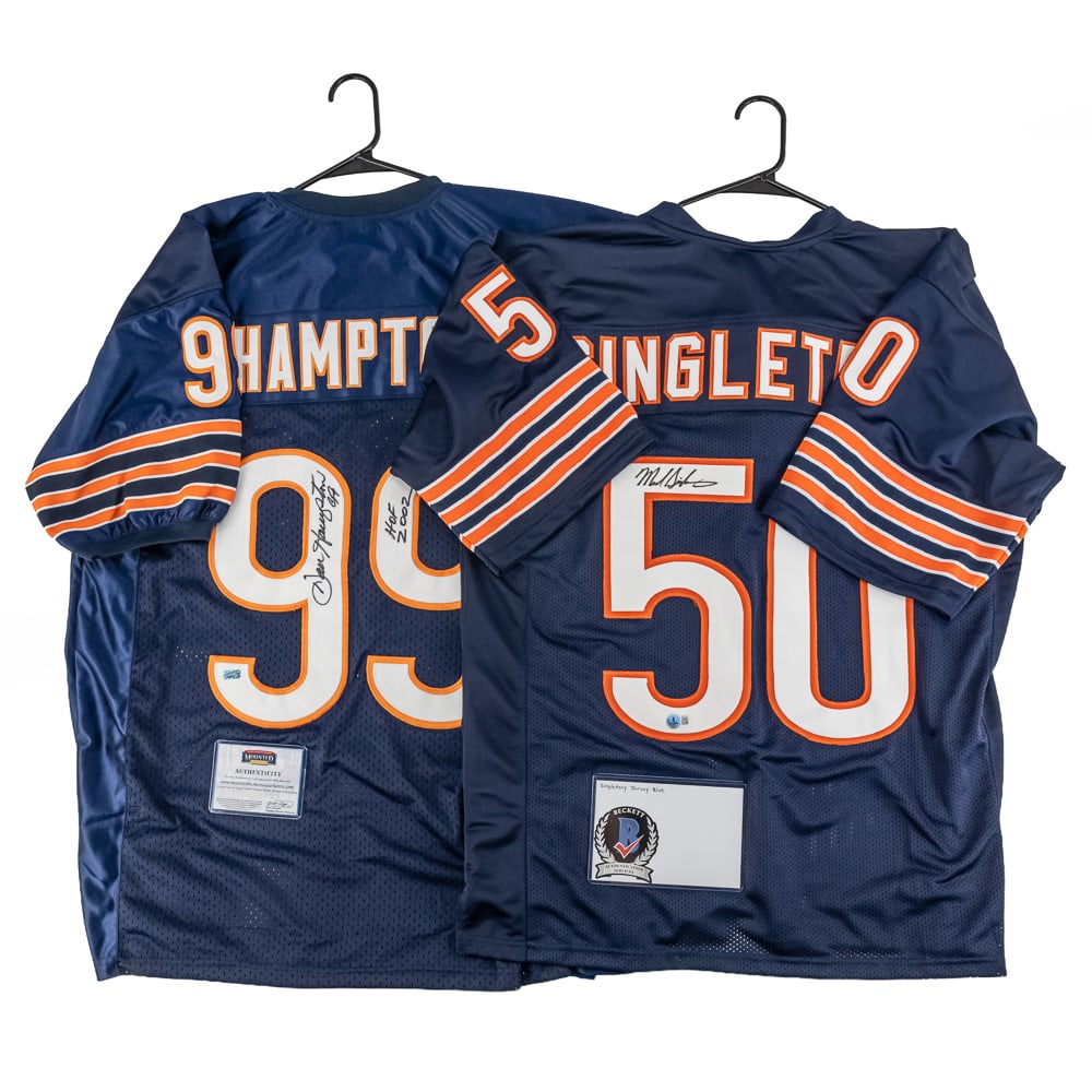 Singletary & Hampton Autographed Bears Jerseys COA (1 of 11)