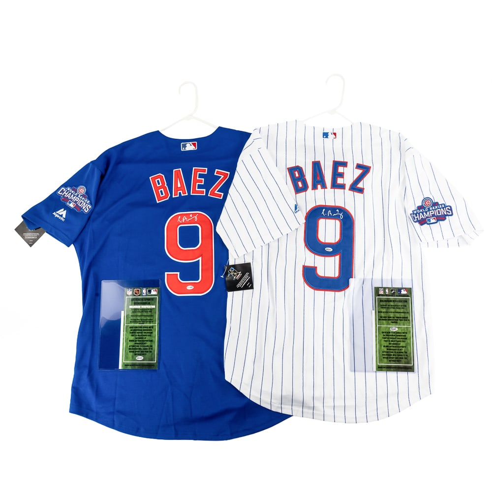 Javier Baez Autographed '16 WS Cubs Jersey w COA (1 of 13)