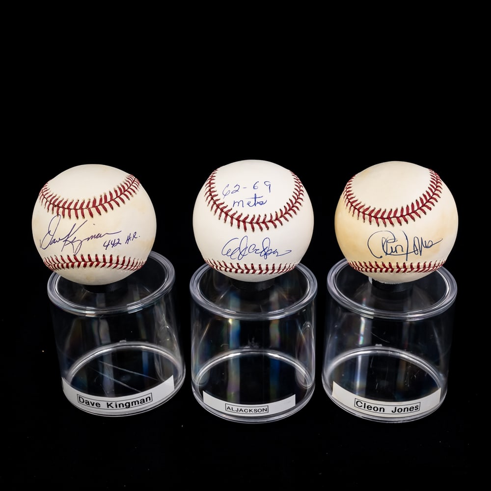 NYM Al Jackson Cleon Jones Kingman Signed Baseball (1 of 7)