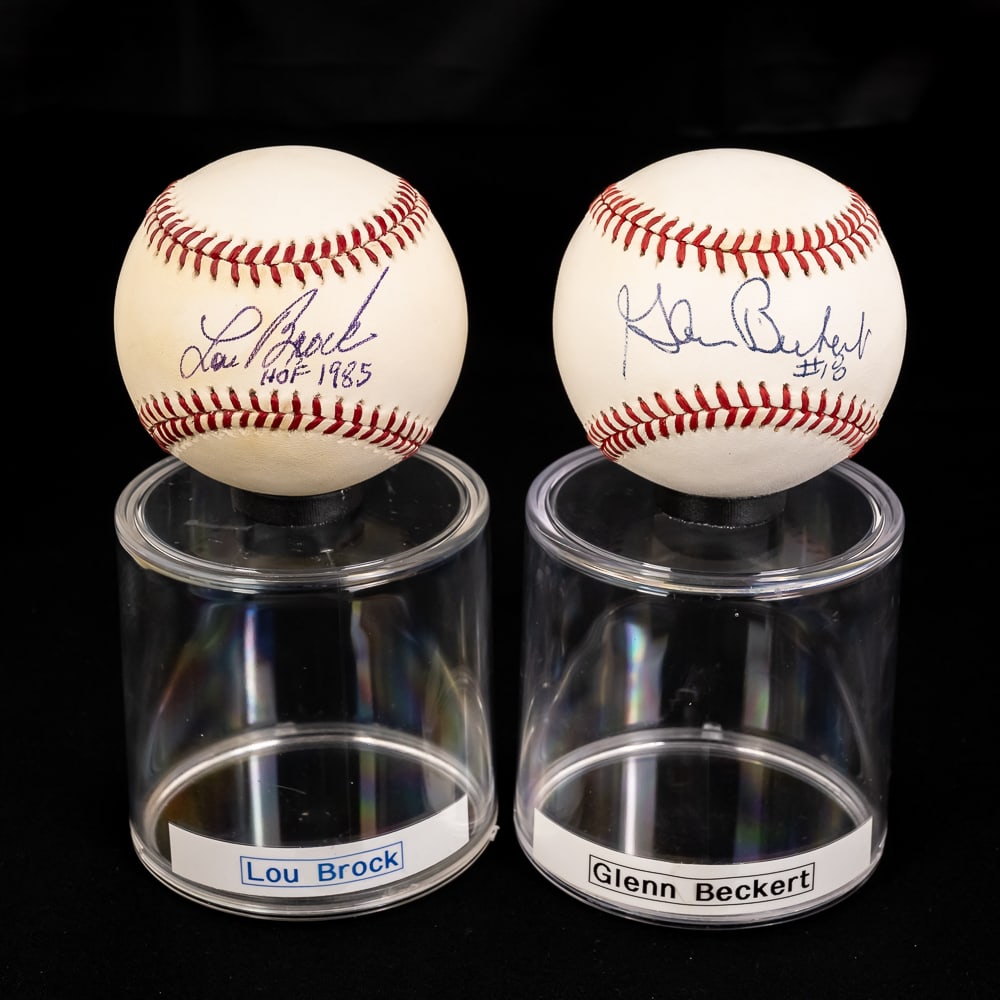 Cubs Lou Brock & Glenn Beckert Signed Baseballs (1 of 5)